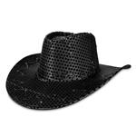 LED Black Sequins Cowboy Hat by Windy City Novelties