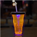 LED Neon Orange Skull Cup