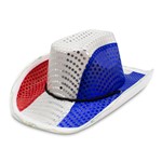 LED Patriotic Sequin Cowboy Hat