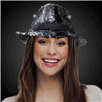 LED Silver Color-Changing Sequin Fedora