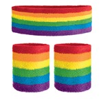  Windy City Novelties 6 Pack Rainbow Pride Sweatbands - Elastic  Band  Party Favors Workout Gear Sports Running Fitness Headbands Party  Favors Pride Parades : Sports & Outdoors