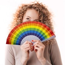 Rainbow Folding Fans
