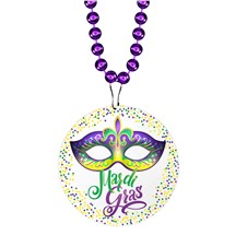 Mardi Gras Mask Medallion Bead Necklaces