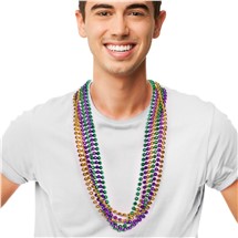 Mardi Gras 7mm Bead Faceted 33" Necklaces