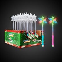 LED Snowflake Disco Ball 15" Wands Retail Display