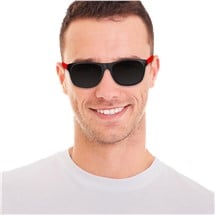 Neon Red Retro Sunglasses