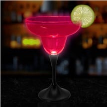 Neon Pink LED 10 oz. Margarita Glass