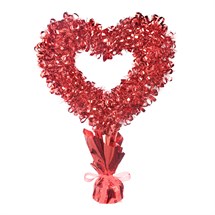 Valentine Tinsel Heart Centerpiece