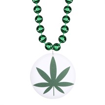 Weed Leaf Medallion Bead Necklaces