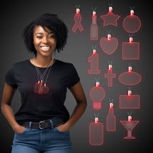 Red LED Pendant Necklaces
