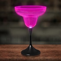 Neon Pink LED 10 oz. Margarita Glass