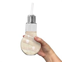 Light Bulb Cup with Lid & Straw