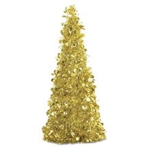 Gold Tinsel Tree 10" Centerpiece