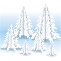 3D Clear Winter Pine Trees Centerpiece