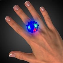 LED Blue Jelly Bumpy Rings