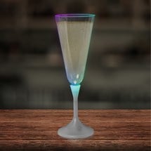 LED 7 oz. Champagne Glass White Stem