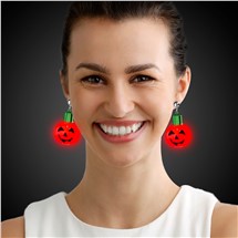 LED Jumbo Pumpkin Clip-On Earrings