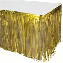 Gold Metallic Fringe Table Skirt