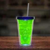 LED Neon Green Skull Cup