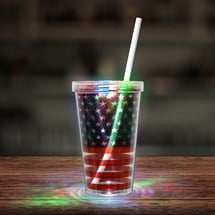 LED Patriotic Double Wall 16 oz. Cup