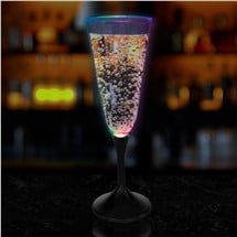 LED 7 oz. Champagne Glass Black Stem