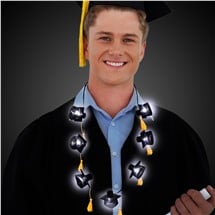 LED Black Graduation Caps Necklace