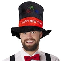 Happy New Year Velour Top Hat