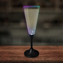 LED 7 oz. Champagne Glass Black Stem