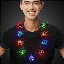 LED Rainbow Disco Ball Necklace