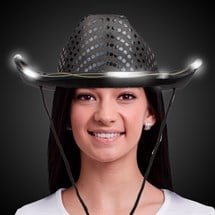 LED Black Sequin Cowboy Hat