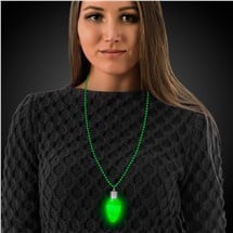 LED Green Bulb Bead Necklace
