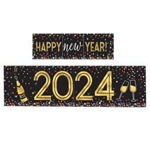 2024 Black & Gold Colorful New Year Decorating Kit