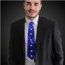 LED Blue Sequin Necktie