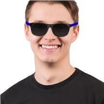 Neon Blue Retro Sunglasses