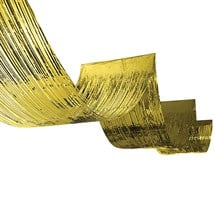 Gold Metallic Fringe Ceiling Curtain