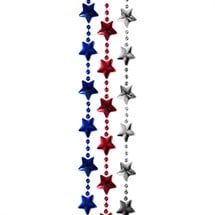 Red, White & Blue Star Bead 33" Necklaces