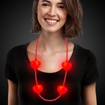LED Jumbo Red Hearts Necklace