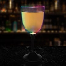 LED 10 oz Wine Glass Black Stem