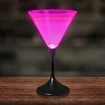 LED Neon Pink 7 oz. Martini Glass