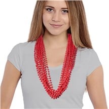 Red 33" 7mm Bead Necklaces