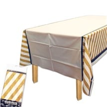 Black & Gold Plastic Table Covers