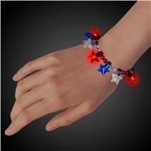 LED Patriotic Star Bead Bracelet
