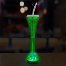 LED Green Flashing 17 oz. Yard Glass