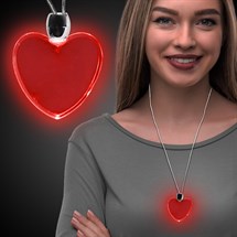 Red LED Heart Pendant Necklace