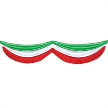 Red, White & Green Fabric Bunting Decoration