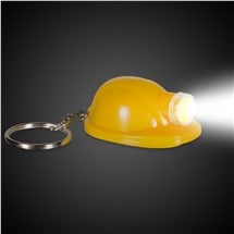 LED Yellow Construction Hat Keychain