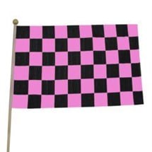 Pink Checkered 12"x18" Cloth Flags