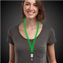 Green LED Lanyard With Badge Clip
