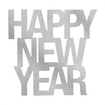 Happy New Year Silver Glitter Cutout