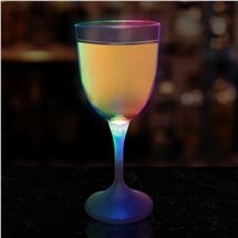 LED 10 oz Wine Glass White Stem